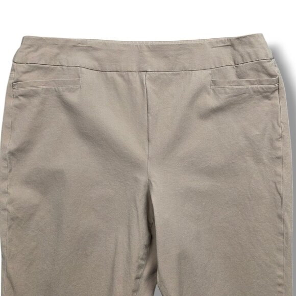 Soft Surroundings Superla Stretch Pants Womens Large Beige Skinny Ankle‎ STAIN - Picture 2 of 9